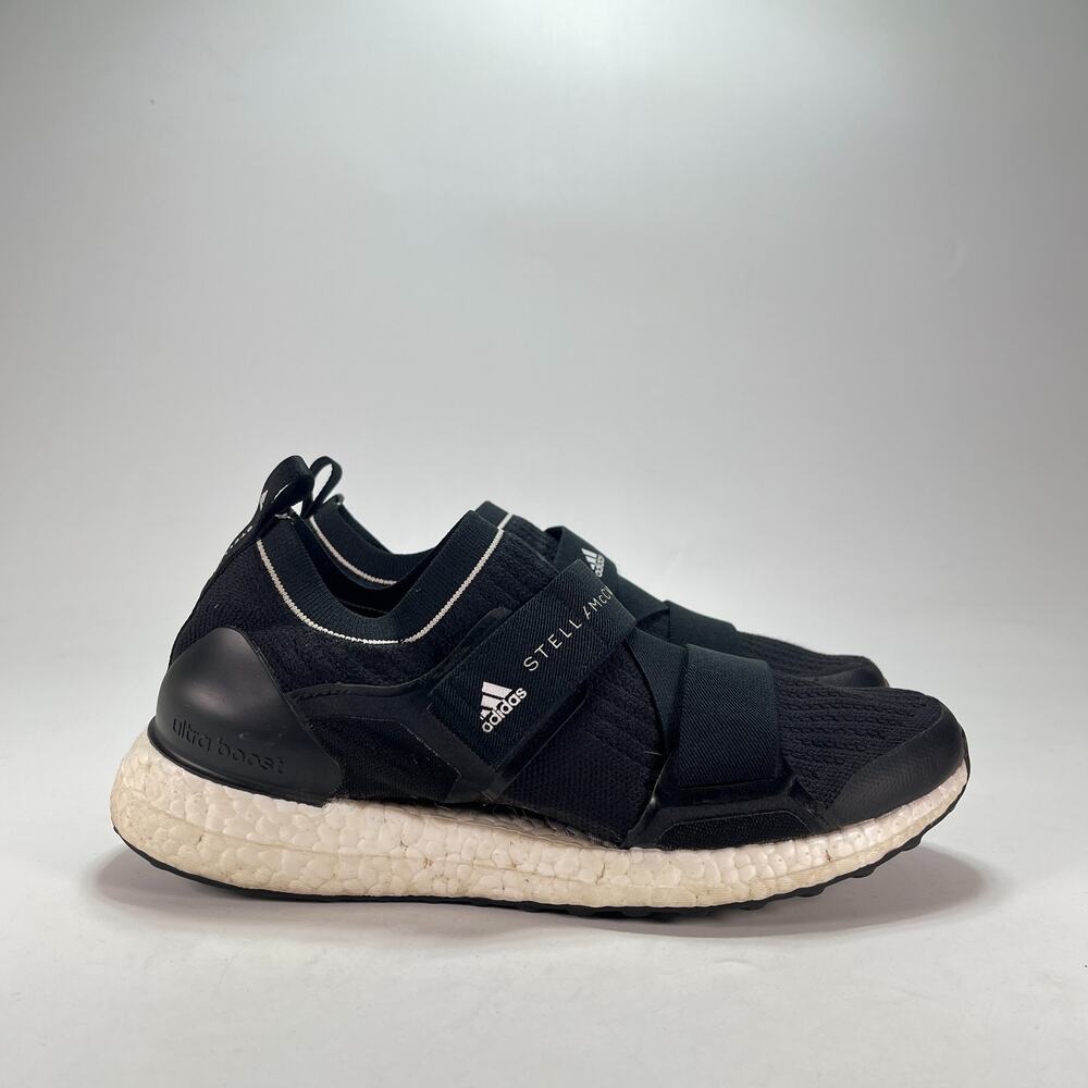 adidas by Stella McCartney Black Cross Strap Running Shoes FZ3032 Womens Size 10